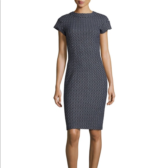 St. John Chevron Tweed Sheath Dress - Picture 2 of 8